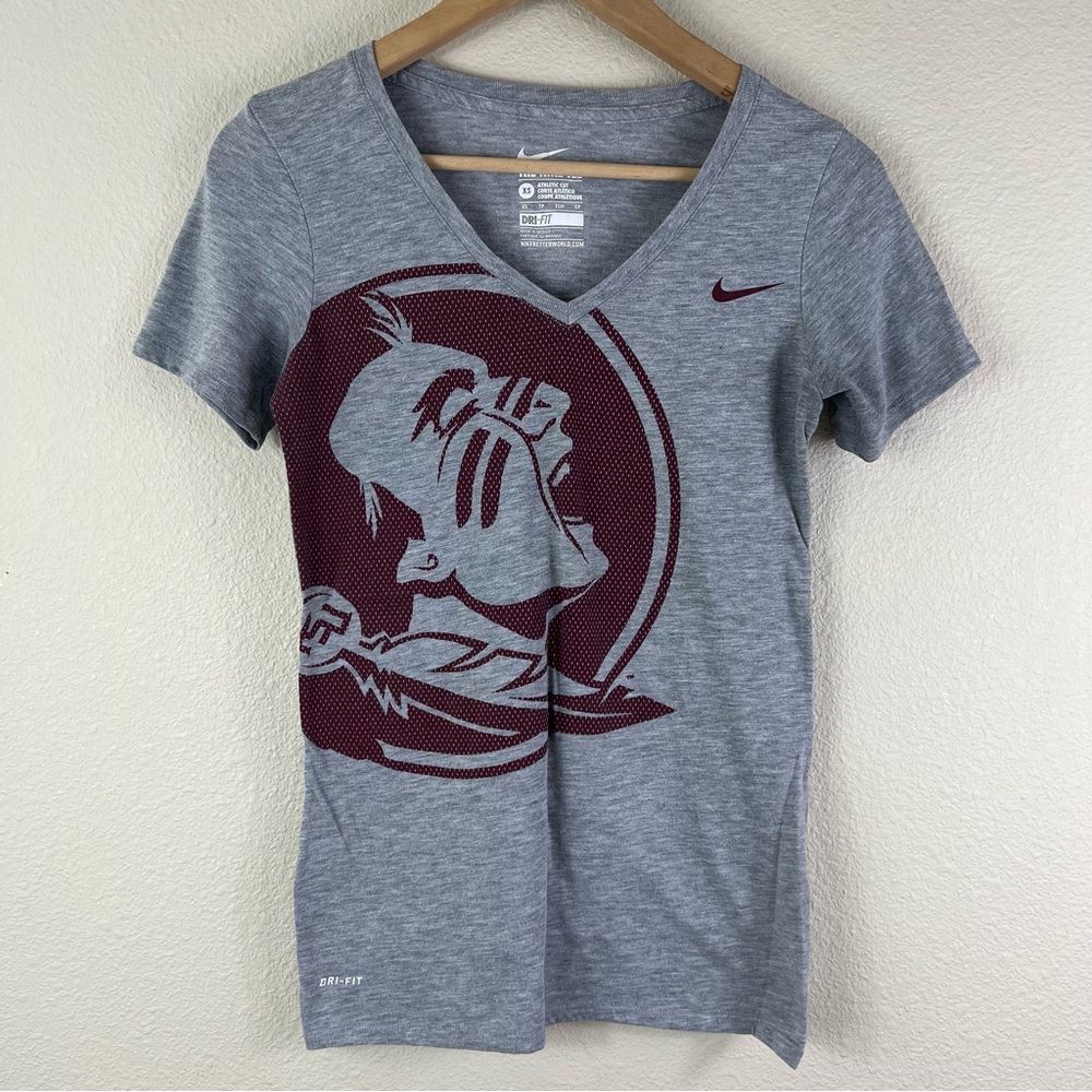 Nike Gray FSU Florida State College Dri-FIT Tee XS